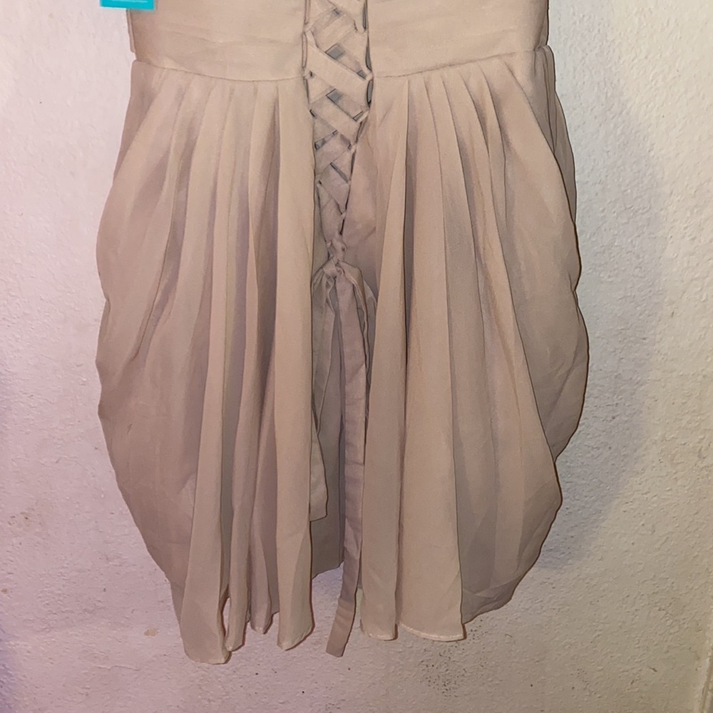 Strapless back lacing flowy mini formal dress - Picture 9 of 12